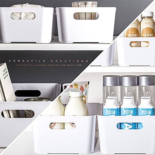 BINO Plastic Storage Bins - Small 2 Pack, White - THE SOHO COLLECTION - Pantry Organizers and Fridge Organizer - color: White, size: Small