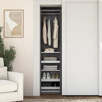 Bestar Cielo Closet Organizer, 20-inch Bark Gray and White Wardrobe for Bedroom, Mudroom, Entryway, or Kitchen Pantry - color: Bark Grey and White