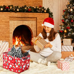 Geelin 3 Pcs Christmas Baskets Storage Gingerbread Christmas Tree Snowman Basket for Gifts Collapsible Waterproof Canvas Xmas Storage Bin Organizer with Handles for Book Closet Shelf Nursery Decor - style: Christmas Classics