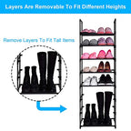 8 Tier Metal Sturdy Shoe Rack for Entryway/Closet, Stores 16-20 Pairs of Shoes, Multi-use Shelf Organizer for Space Saving Storage - size: 8 Tier