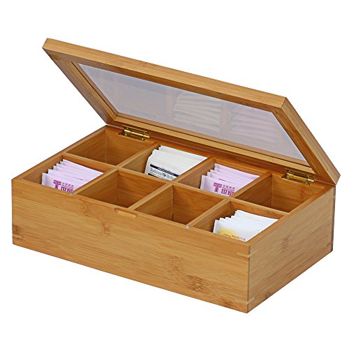 Oceanstar - TB1323 Oceanstar Bamboo Tea Box, 12 Inch, Natural - size: 12 Inch