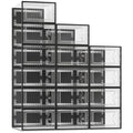 SEE SPRING X-Large Shoe Storage Box Fit Size 11, Clear Plastic Stackable Shoe Organizer for Closet, Space Saving Foldable Shoe Rack Sneaker Container Bin Holder, 15 Pack Black