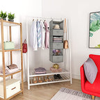 MAX Houser 6 Tier Shelf Hanging Closet Organizer, Closet Hanging Shelf with 2 Sturdy Hooks for Storage, Foldable (Light Grey-D3) - color: Light Grey-d3