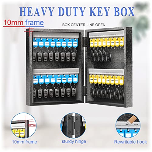 32 Key Lock Box, Key Cabinet Organizer, Key Safe Security Storage Lockbox Holder for Valets, Hotels, Car and House Keys, Key Keeper Box – Black - size: 32 Key Plus(Basic)