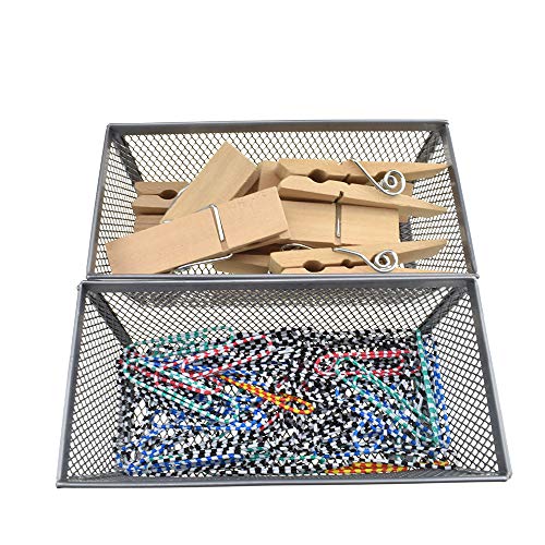 HAHIYO Stackable Mesh Tray Cup 6 x 3 x 2 inches Sturdy Container for Desk Drawer Organizer Collection for Home Office School kitchen Soft Foam Feet No Sharp Edges 2 Pack Silver - color: Silver, size: 6 x 3 x 2 inches-2P
