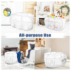 Collapsible Laundry Baskets, Upgrade Pop Up Laundry Hamper with Convenient Bags, Foldable Laundry Basket Mesh Light Weight, Easy to Carry Clothes Hampers for Laundry, Dorm, Toys, Travel White - color: White