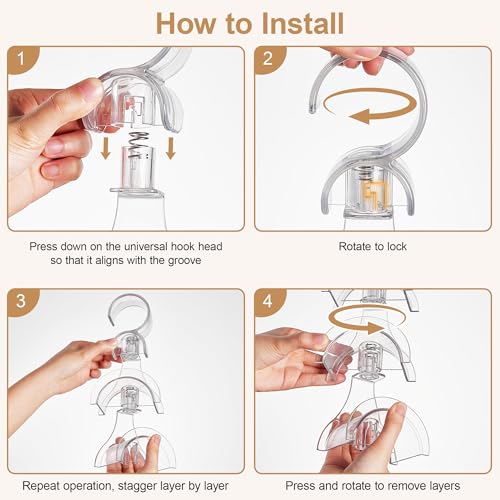 Cozcty Purse Hanger Closet, 2 Pack Clear Purse Organizer for Closet, Heavy Duty Bag Holder with 6 Hooks, Space Saving Hanging Bag Organizers and Storage for Handbags, Totes