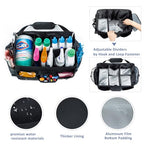 Large Cleaning Supplies Organizer-Cleaning Caddy Organizer With Handles & Shoulder Strap-Cleaning Bags for Cleaning Suppliers-Housekeepers Wearable Cleaning Tote Upgraded - color: Black