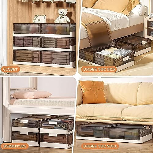 Under Bed Storage Containers, Stackable Under Bed Rolling Storage Plastic Containers, 11.5Gal Storage Bins with Wheels, Multi-purpose Storage Bins with Lids for Clothes, Shoes, And Duvets - size: 11.5Gal - 2 Pack