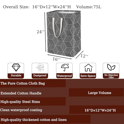 Waterproof Laundry Hamper Collapsible Laundry Basket Leather Handle Laundry Bag Large Clothes Storage Toy Organization for Bathroom Bedroom Laundryroom College Dorms (Heilingxing-001) - color: Heilingxing-001