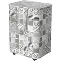 Simple Houseware Large 82L Laundry Basket with Wheels, Collapsible Waterproof Hamper with Handles and Mesh Cover, Geometric Gray - color: Gray
