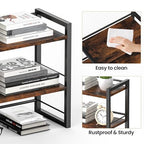 Office Desk Shelf Organizer, Wood Desktop Bookshelf Supplies Storage Rack, Shelf for Top of Desk and Dresser (Brown-2 Tier) - color: Brown