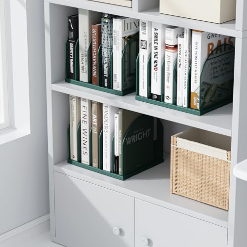 gianotter Desktop File Organizer, Desk Organizer with 5 Compartments, Paper Organizer for Desk, Workspace Organizers for Office Supplies (Green, Upright Style) - color: Green, size: Upright Style