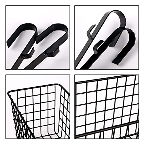 Metal Hanging Bedside Basket for Bunk Beds & Collage Dorms - Cabinet Wire Organizer for Storage, Multi-Use Large Organizing Caddy for Bedroom, Office (Black/Large) - color: Black/Large