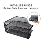 wishacc Desk Mail Organizer Small File Holders Letter Metal Mesh Document/Filing/Folders/Paper Organizer for Desktop