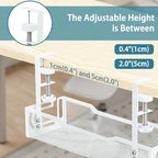 Under Desk Cable Management Tray, No Drill Mesh Desk Cable Tray, Wire Management Tray Cable Management Rack, Wire Organizer and Cable Management Box (White) - color: 1Pack-White (15.3'')