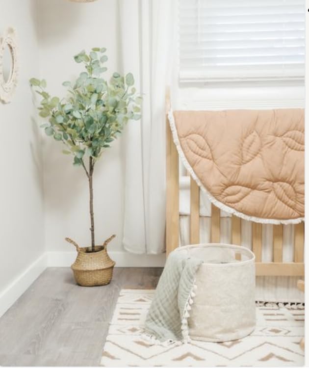 Crane Baby Willow 100% Cotton Storage Bin - Perfect for Nursery Organization, Handcrafted Design - size: 13 x 12 Inches, style: Willow