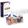 ClearSpace Plastic Pantry Organization and Storage Bins with Removable Dividers – XL Perfect Kitchen / Refrigerator/ Cabinet Organizers, 2 Pack - size: 15"L x 7.5"W x 3.5"H