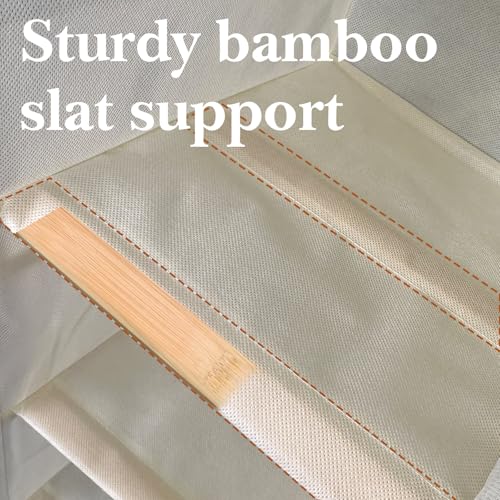 VERONLY Hanging Shoe Organizer for Closet with 8 Shelves,Mesh Pockets-Wider Hanging Shelves for Shoes,Clothes,Hats With Sturdy Bamboo-Supported Design (Beige) - style: Beige Bamboo Hanging