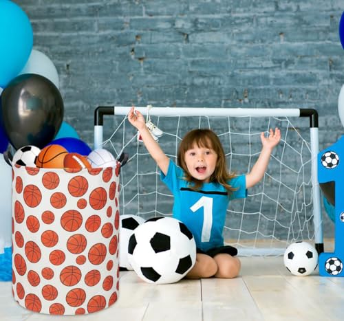 Basketball Kids Laundry hamper Baby Hamper for Nursery Boy and Girl Hamper Cute Kids Toys Storage Bin Organizer Room Decor for Home(Basketball) - color: Basketball
