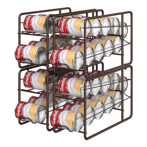 MOOACE Can Organizer for for Pantry, Stackable Soda Can Dispenser Canned Food Storage, Kitchen Cabinet Fridge Beverage Cans Holder, 4 Pack, Bronze - color: Bronze