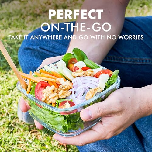 Razab 35 Pc Set Glass Food Storage Containers with Lids - Meal Prep Airtight Bento Boxes BPA-Free 100% Leak Proof (15 lids,15 glass & 5 Plastic Sauce/Dip Containers) - color: Green