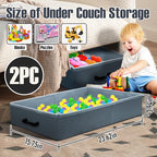 Under Couch Storage, 2 Pack Under Bed Containers, Foldable Under Sofa Storage keeps things out,Under Couch Storage Box for Toys,Blocks,Puzzles, Plush Dolls,Books(23.62 * 15.75 * 3.93in) - size: 23.62*15.75*3.93in