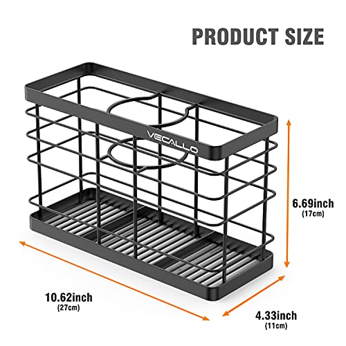 Hair Dryer Holder - Hair Tool Organizer Wall Mount/Adhesive Blow Dryer Holder/Curling iron holder Cabinet Door Bathroom Organizer for Hair Dryer, Curling Wands, Hair Straighteners Black - color: Black