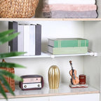 Geetery 4 Pcs Closet Tension Shelf Metal Expandable Closet Shelf Dividers Adjustable DIY Shelf Separators in Closet Tension Rod Storage Rack for Cabinet Kitchen Wardrobe (15''-21.65'' X 9.45'') - size: 15''-21.65'' x 9.45''
