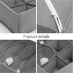 Wakauto 4PCS Sock Underwear Drawer Organizer Dividers, Foldable Fabric Dresser Organizer Closet Clothes Organizing and Storage Box Set for Storing Socks Handkerchiefs Ties Belts (Gray)