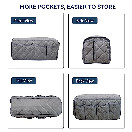 MEHIDFY Armchair Caddy Remote Control Holder for Couch Recliner Armrest Organizer Non Slip Couch Arm Covers for Sofa with 14 Pockets Storage for Magazine, Tablet, Phone, iPad (Grey 2pcs) - color: Grey 2pcs