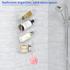 AITEE Acrylic Bathroom Organizer Shower Caddy, Clear Shampoo Holder Wall Mounted with Suction Cup, No Drilling and Rustproof, Sturdy and Durable - One Shelf - style: One Shelf
