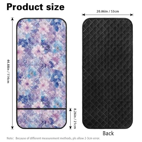Blue Floral Print Couch Arm Covers Stain Resistant Sofa Arm Covers with 2 Side Storage Pocket Non-Slip Recliner Armrest Organizer Comfy Remote Controls Holder - color: Blue Floral