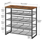 HOOBRO Shoe Rack, 5 Tier Shoe Organizer for Front Door Entrance, Shoe Shelf with Adjustable Tilt Angle, Holds 16-20 Pairs, for Entryway, Garage, Closet, Rustic Brown and Black BF08XJ01 - size: 29.5"L x 11.4"W x 29.6"H