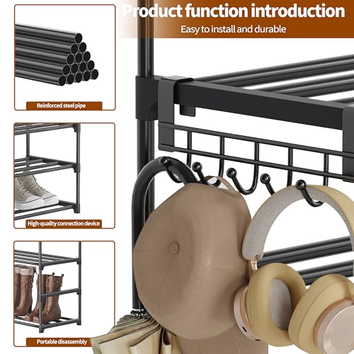Shoe Rack - 5-Tier Shoe Organizer, Sturdy Shoe Storage Shelf, Perfect for Front Door Entrance, Closet & Entryway, Easy to Assemble, DIY Layering Options (L - 5 Tier) - size: 5 Tiers