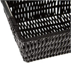 Whitmor 6500-2712-BLK Rattique Small Shelf Black Tote Basket - color: Black, size: 11.4"L x 6.5"W x 4.5"H