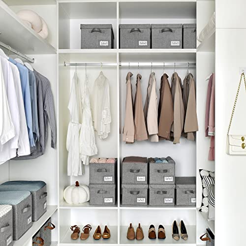 GRANNY SAYS Storage Bins with Lids, Linen Closet Organizers and Storage Baskets for Shelves, Storage Containers for Closet Organization, Large Bins for Storage, Dark Gray, 3-Pack - color: Dark Gray, size: Large