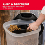 IRIS USA Pet Food Storage Container 25 lbs, Premium 60% Improved Airtight Seal with Air Valve, 2 Cup Scoop, Removable Wheels, Easy to Open - Made in the USA, Black - color: Black, size: 25 lbs