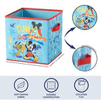 Nickelodeon Baby Shark Set of Two Spacious Collpasible Storage Cubes, 10"x10" - color: Mickey Mouse / Blue