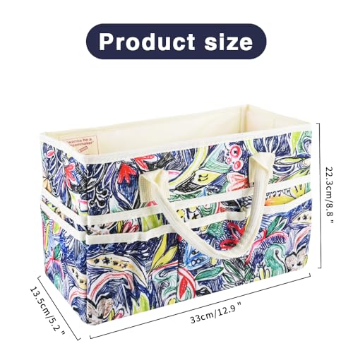 E-WEICHEN Craft Organizer Tote Bag Art Storage Caddy with Multiple Pockets Containers for Art,Craft,and Office Supplies Storage.Line Drawing - color: Line Drawing