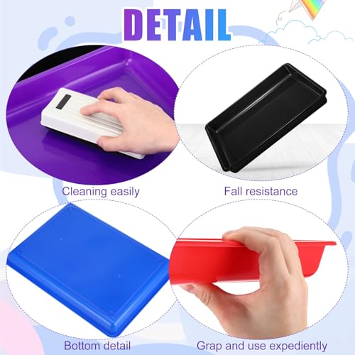 Hoteam 10 Pcs Flat Storage Organizer Tray Bin Paper Tray for Classroom Plastic Stackable File Organizer for School Office Teacher Book Organization(Simple Color,16.14 x 11.81 x 1.38 Inch) - color: Simple Color, size: 16.14 x 11.81 x 1.38 Inch