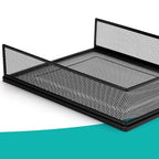 Wire Mesh Letter Trays Paper Tray Desk File Organizer, 2 Pack Stackable Metal Front-Load Documents Tray for Office Supplies File (Lengthways)