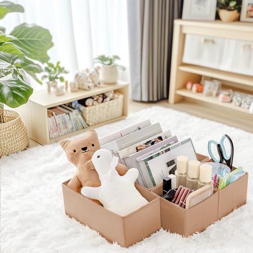 Criusia Drawer Organizer Clothes, 10 Pack Dresser Organizer for Baby Clothes, Underwear, Sock- Foldable Closet Organization and Storage Dividers Bins for Nursery, Bedroom (Brown) - color: Brown, size: 10PACK