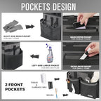 SCAVATA Compact Wearable Cleaning Caddy, Small Cleaning Caddy Supplies Organizer with Handle & Shoulder Straps for Housekeepers, Under Sink & Car Cleaning Tool Organizers Bag (DarkGrey) - color: DarkGrey