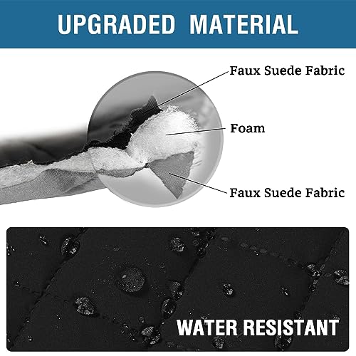 2 Pack Water Resistant Armrest Covers for Chairs and Sofas Couch Arm Covers with 3 Pockets for Phone Sofa Arm Protector Washable for Pets, Cats (Black) - color: Black