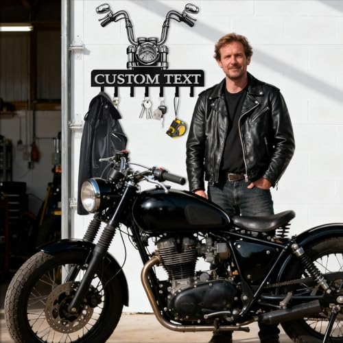 Personalized Key Rack Wall Mount - Custom Motorcycle Key Holder for Wall, Coat Rack Organizer, Jacket Holder, Key Hanger Wall Decor for Garage Entryway Office, Gift for Motorcycle Lovers - color: Color09 Motorcycle