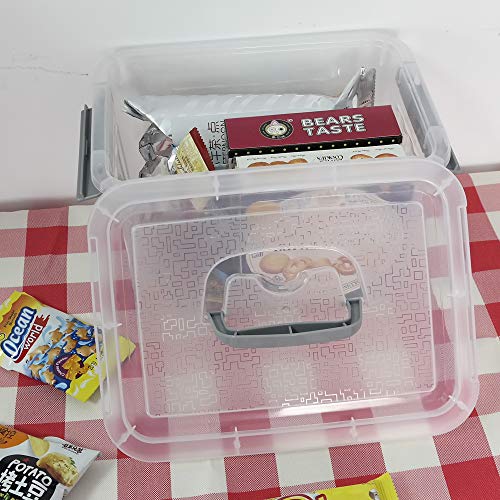 Jekiyo Clear Plastic Storage Bin, 6 Quart Latching Box Container with Lid, 4 Packs - size: 6 Quart