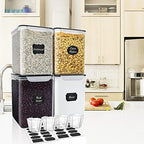 VERONES Large Tall Airtight Food Storage Containers, 10 PACK Plastic Airtight Kitchen & Pantry Organization, Ideal for Flour & Sugar Plastic Canisters with Labels - color: Black