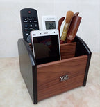 Rotating remote control holder, pen holder for desk,Wooden remote storage Organizer,TV remote control caddy@YCL872R Pen container