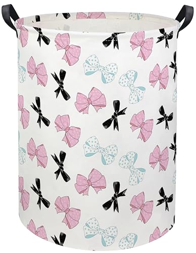 Butterfly Baby Laundry Basket Baby Hamper for Nursery Girl Kids Butterfly Hamper Cute Kids Toys Storage Bin Organizer Butterfly Room Decor for Home(Bowknot) - color: Bowknot